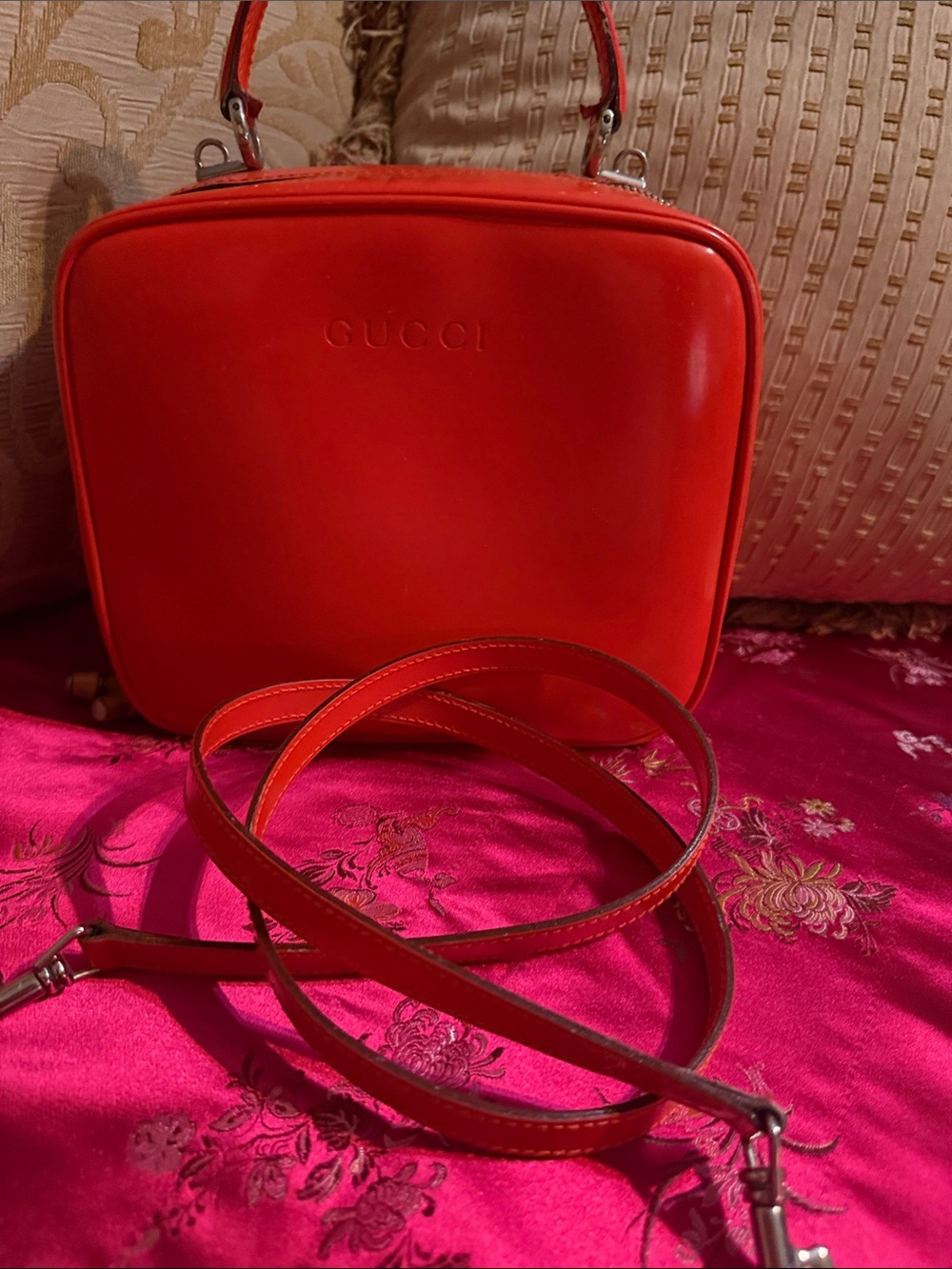 Vintage Gucci Bamboo Line 2-Way Patent Leather Vanity Box Bag project